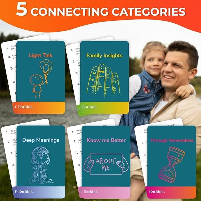 Quokka Conversation Cards Game - Fun Talking Board Game for Family Night | Family Edition – 500 Questions – Conversation Cards for Families Original Version – Share Thoughts