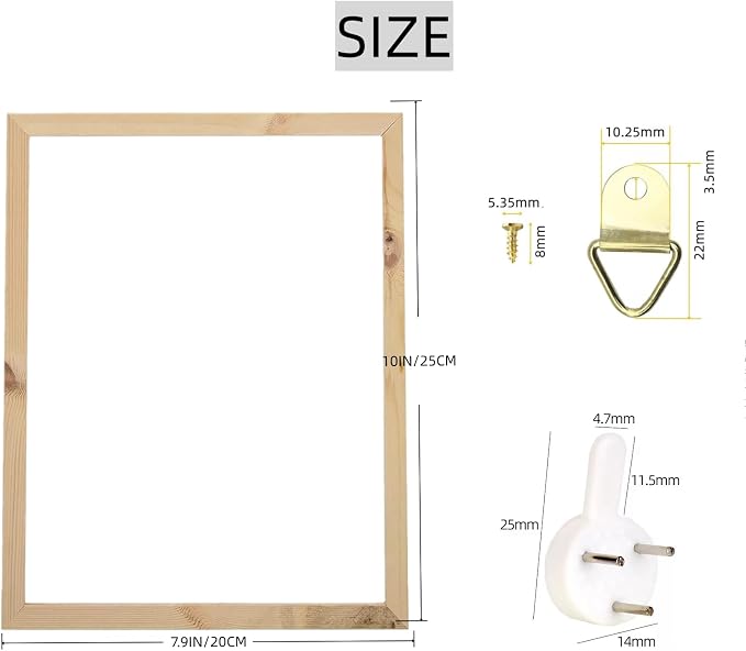 2PCS Wooden Frame DIY Picture Frames Art Suitable for Home Decor Painting Digital Diamond Drawing Paintings, 20 * 25CM Picture Frames for Wall (2PCS-20 * 25CM)
