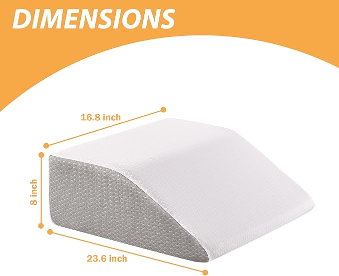 Bedluxe Leg Pillow Elevation, Leg Wedge for Blood Circulation, Leg Elevating Pillow for After Surgery, Memory Foam Foot Knee Pillow for Sleeping 23.6×16.8×8 Inch Black