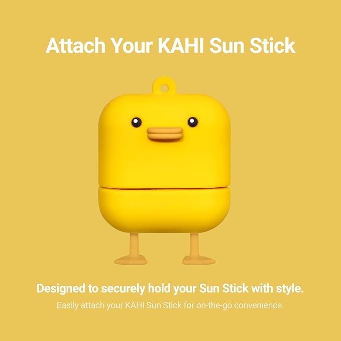 KAHI Airy Fit Sun Stick Duck Silicone Keychain Holder Bag Charm Case | Soft Silicone Holder, Scratch Protection, Portable Keyring, Cute Bag Charm, Travel-Ready, Easy SPF Access