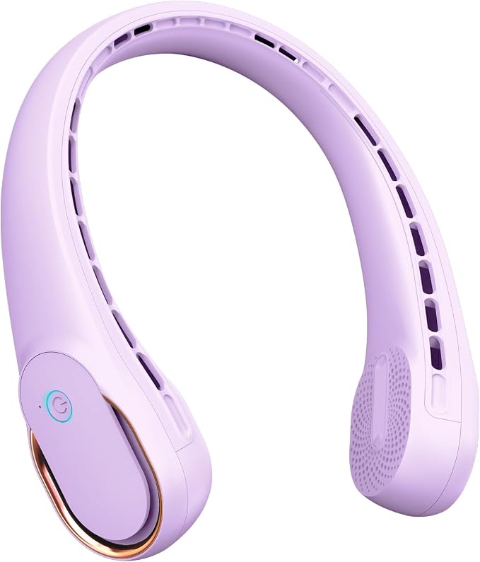 FrSara Neck Fan, Portable Personal Fan Strong Wind, 4000mAh, 360° Cooling | Air Volume, No Hair Twisting, Air Volume On 2 Sides, Non-Slip, Quick Charge, Long Use Time, Gift for Women, Men, Birthday