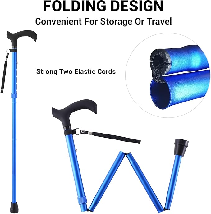Walking Cane - Collapsible Adjustable Folding Canes for Men & Women, Walking Stick with for Seniors & Adults