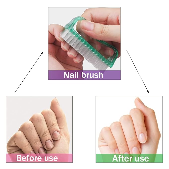 Handle Grip Nail Brush, Nail Cleaning Brushes Pedicure Scrubbing tool, Toes Fingernail Brush Scrub Cleaner kit for Men and Women 10 Pack (Multicolor)