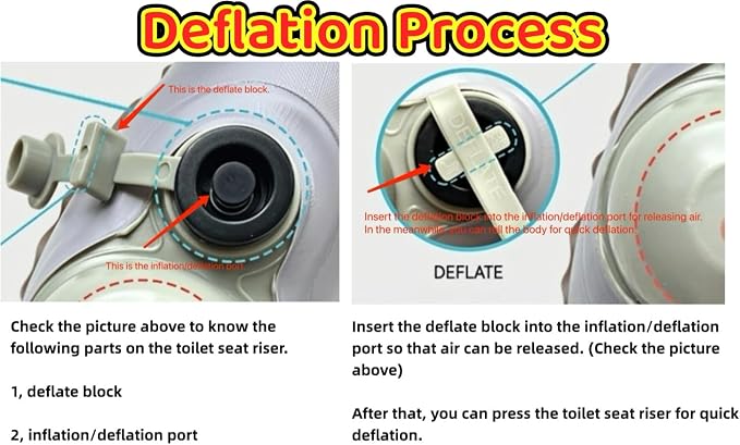Inflatable Travel Toilet Seat Riser, Portable Toilet Seat Cushion with Suction Cups for Travel, RV, Camping - Comfortable Potty Seat (Grey)