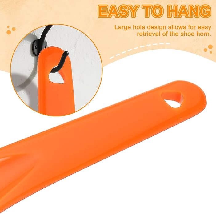 HARFINGTON Shoe Horn Plastic Straight Handle Shoe Helper Metal Shoehorns for Women Men Seniors Boots