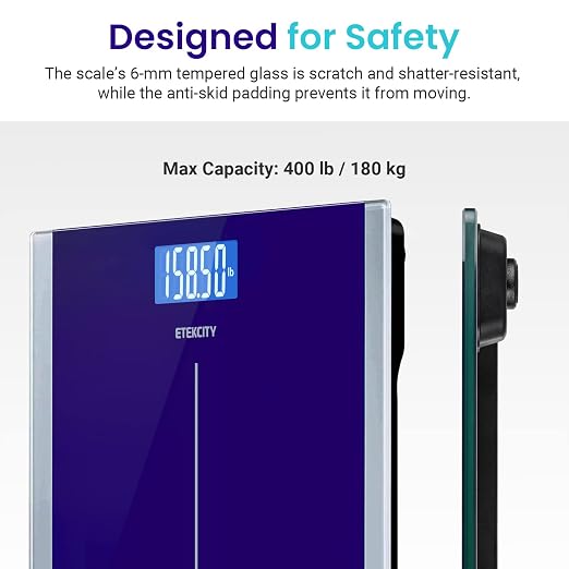 Etekcity Scale for Body Weight, Bathroom Digital Electric Scale for People, Measures Weight up to 400 lbs, Blue (Pack of 5)
