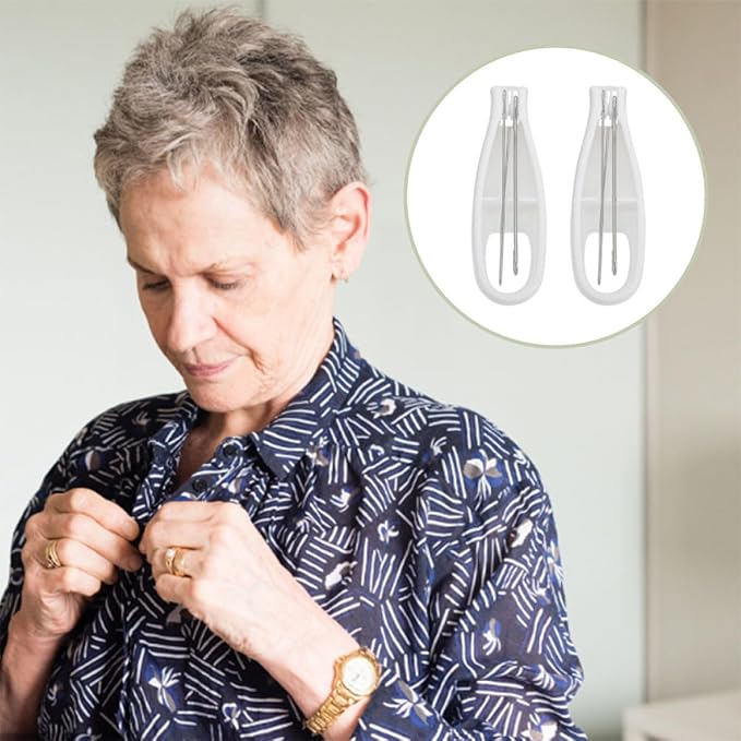 Operitacx 2pcs Button Hook and Zipper Puller Set Convenient Coat Button Hook Accessory for Dressing Aid for Seniors and Mobility Assistance
