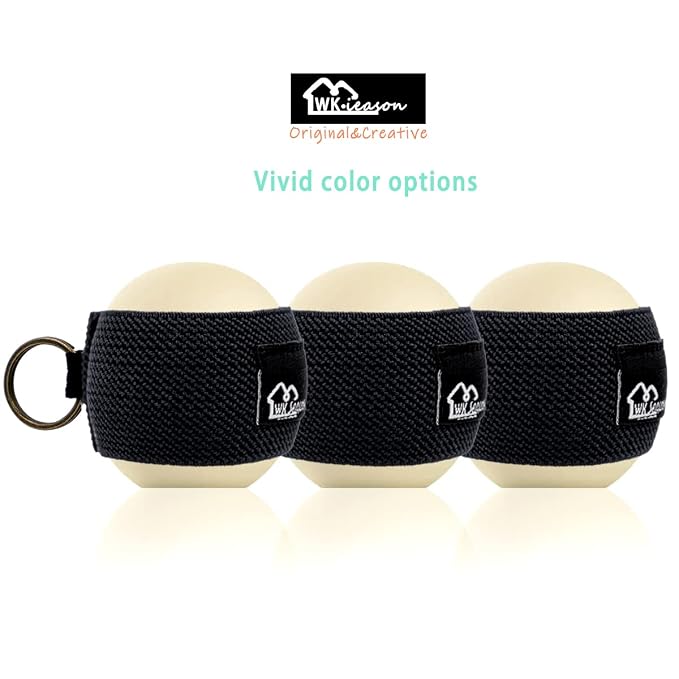 WK IEASON Lip Balm Holder Sleeve with Keychain Lipstick Sleeve Holder Tight-knit Elastic Holder for Ball Lip Balm Lipstick Holder Keychain (Blackx3)
