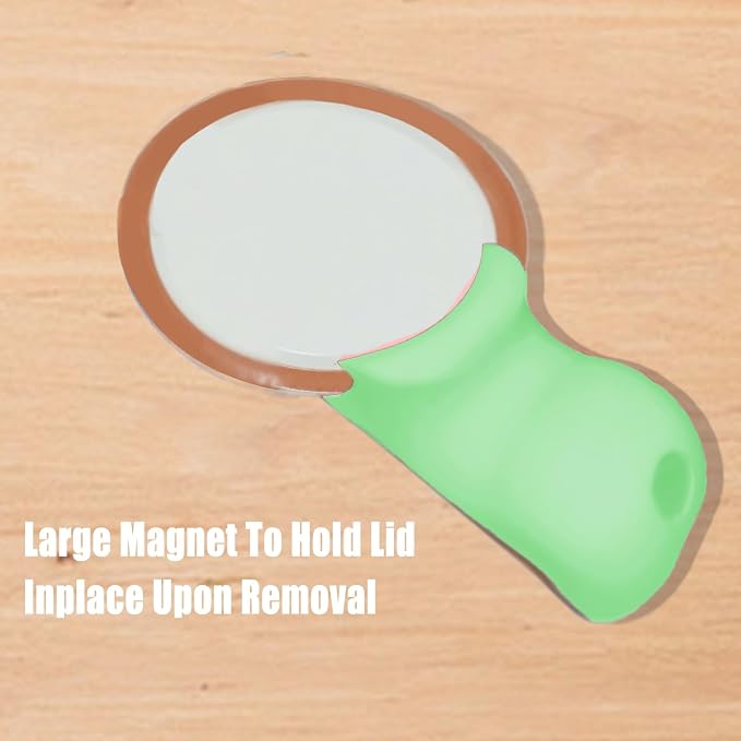 Mason Jar Opener and Canning Tool, Compatible with Mason Jar Lids, Releases Vacuum Seal on Wide Mouth and Regular Mouth, Magnetic Lid Lifter for Canning, Pickling (greener)
