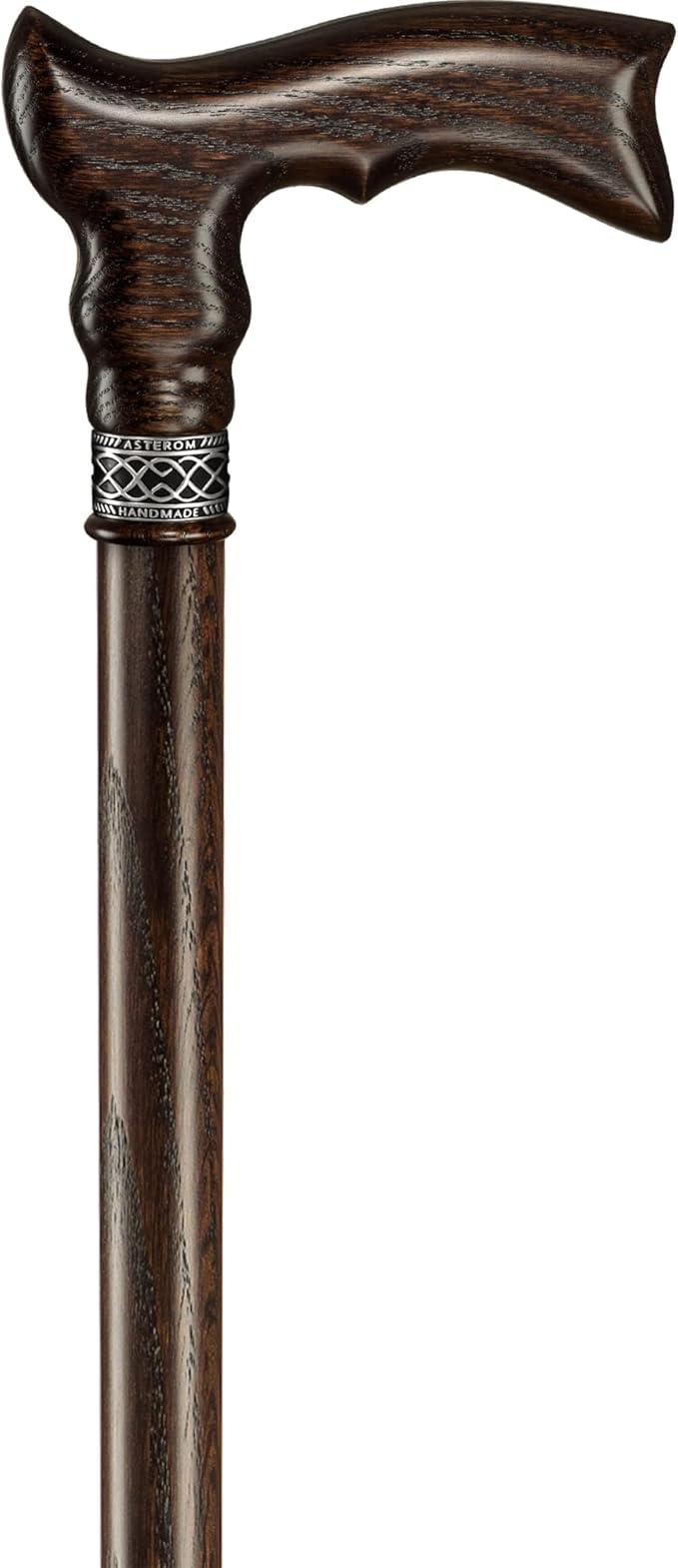 Asterom Extra Tall Handmade Walking Cane for Men - Ergonomic Carved Wood Cane Stylish Walking Stick - 39 Inch (Classic Walnut)