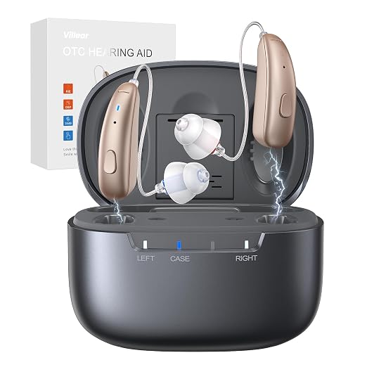 Hearing Aids for Seniors, OTC Hearing Aids for People with Hearing Loss, 100Hrs Long Battery Life, Upgraded 16-Channel Chip for Superior Sound Quality, RIE Design for Comfortable Wearing