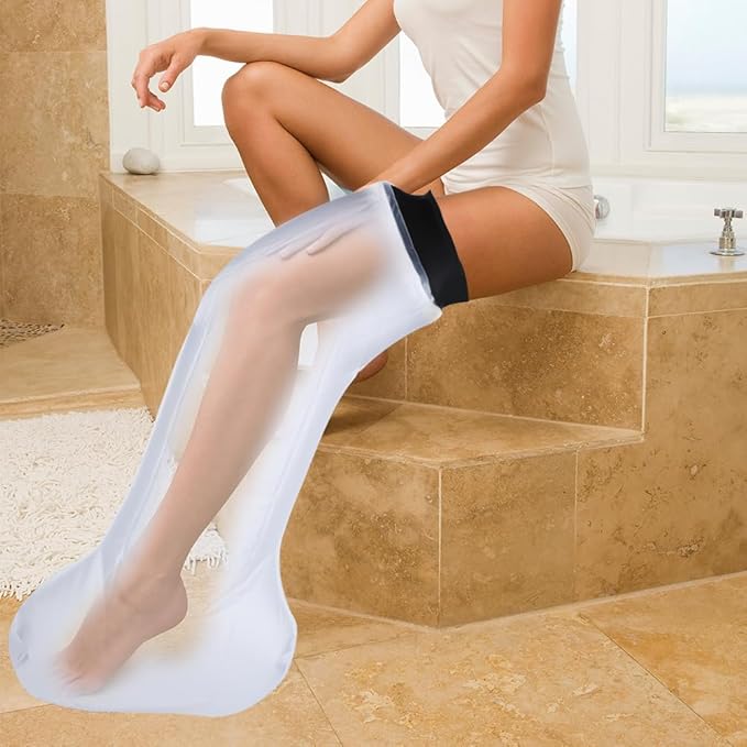 Cast Covers for Shower Leg, Waterproof Cast Cover for Showering, Cast Protector for Shower Adult, Shower Boots for Foot after Surgery, Full Leg, Thigh (Diameter - 7.9") Extra Long
