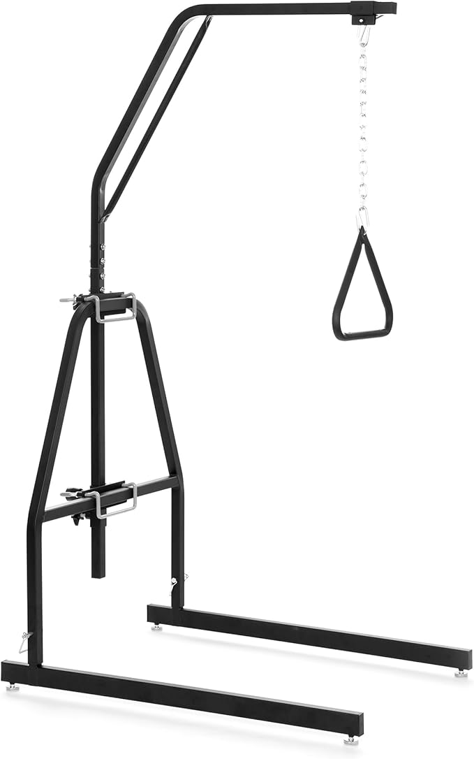 Trapeze Bar for Bed Mobility, Patient Aid Hospital Beds Triangle Pull Up Floor Stand Bar Heavy Duty Beds Trapeze for Bed Pull Up Assist for Elderly and Bedridden Patients