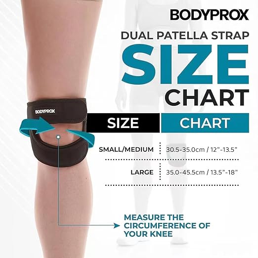 Bodyprox Patellar Tendon Support Strap (Large), Knee Pain Relief Adjustable Neoprene Knee Strap for Running, Arthritis, Jumper, Tennis Injury Recovery