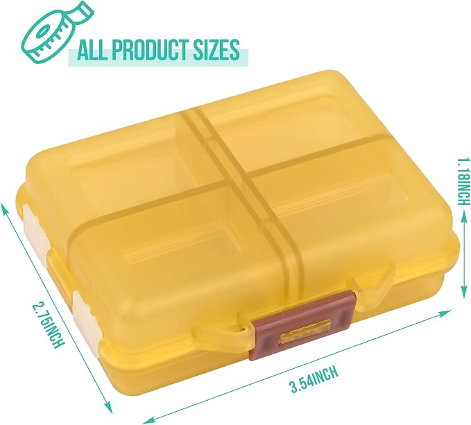 Travel Pill Organizer Small 8 Grid Compartments Pill Holder Box - Portable Medicine Container Case - Daily Weekly Medication Organizer