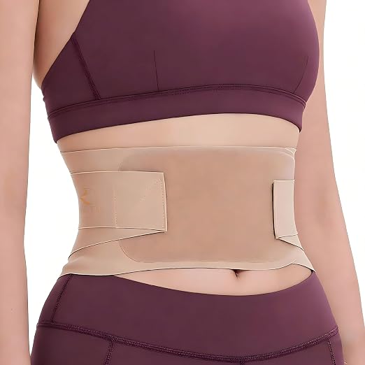 RANDY SUN Lower Back Brace for Female Workers - Breathable & Lightweight Posture Corrector, Adjustable andInvisible for Daily Wear Pain-Free All Day Wear, Beige,M-L