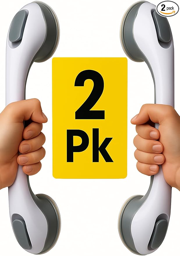 2 Pack Grab Bars for Bathtubs and Showers,Shower Handles for Elderly Seniors bar Bars Safety Elderly Suction 500 lbs Cup and Walls bathtubs Handicap Heavy Duty Grabbers Wall