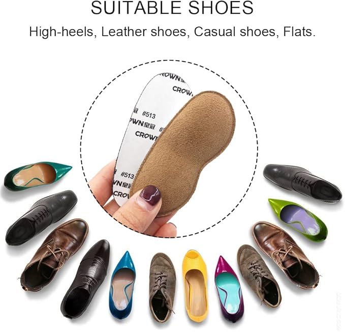 Dr.Foot Heel Grips for Men and Women, Self-Adhesive Heel Cushion Inserts Prevent Heel Slipping, Rubbing, Blisters, Foot Pain, and Improve Shoe Fit - 2pairs(Brown)