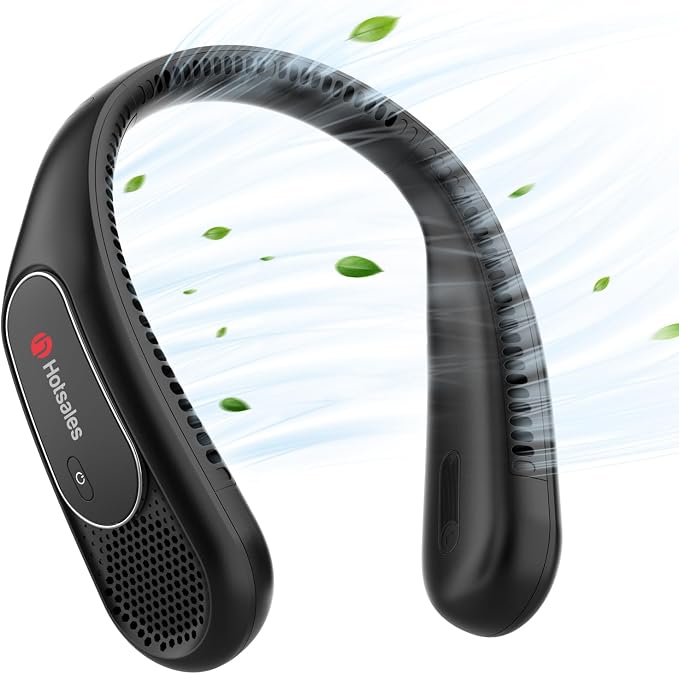 Hotsales Neck Fan, Bladeless Fan That Blows Cold Air, Portable Rechargeable | 6000 mAh Battery, 3 Speeds, Hands Free Wearable Personal Cooling Fan for Men and Women, Travel, Outdoor, USB Rechargeable