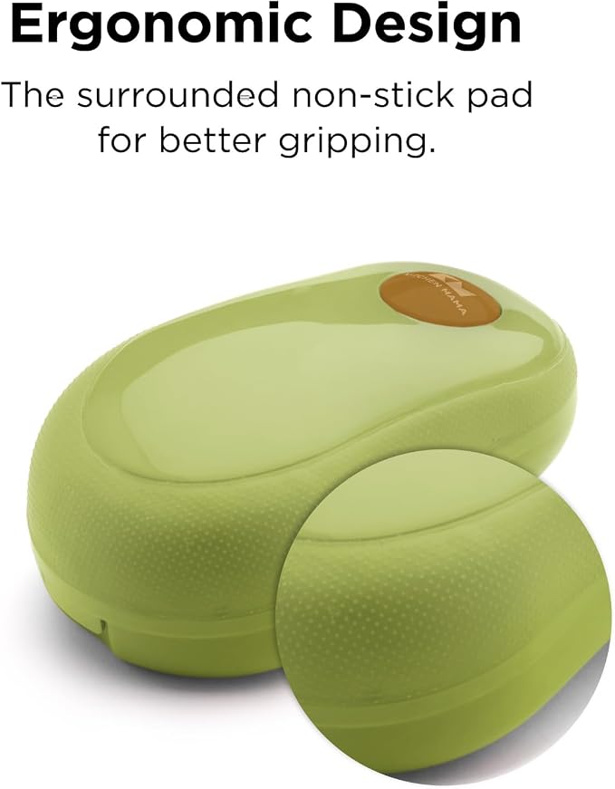 Kitchen Mama One Touch Electric Can Opener, Avocado | Opens with One Button Press, Auto-Stop, Smooth Edge, Cordless, Battery Operated