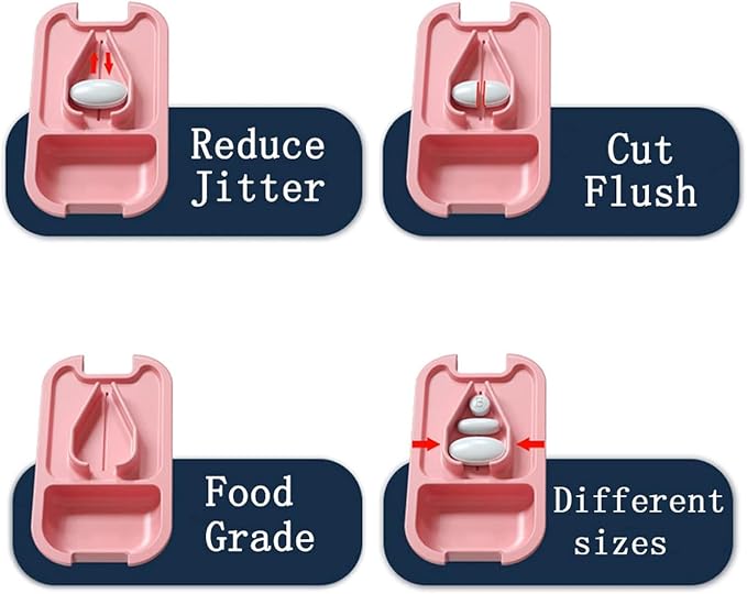 VUFVOID Portable Pill Cutter and Crusher, Small and Large Pill Splitter, Pretty and Portable for Purse Pocket