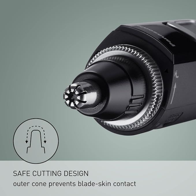 Panasonic Ear and Nose Hair Trimmer for Men with Vacuum Cleaning System,Powerful Motor and Dual-Edge Blades for Smoother Cutting,Wet/Dry – ER-GN70-K (Black),(Pack of 6)