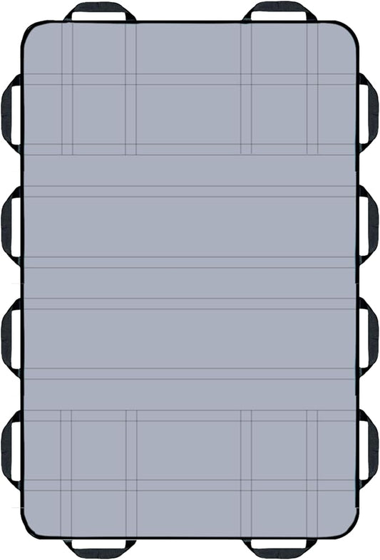 Upgraded 3-Layer Comfort Positioning Bed Pad with Handles Washable Waterproof Transfer Board for Turning Moving Patient Inconvenience Care Transfer Sheet, 60"x40", Extra Large, Mist Gray