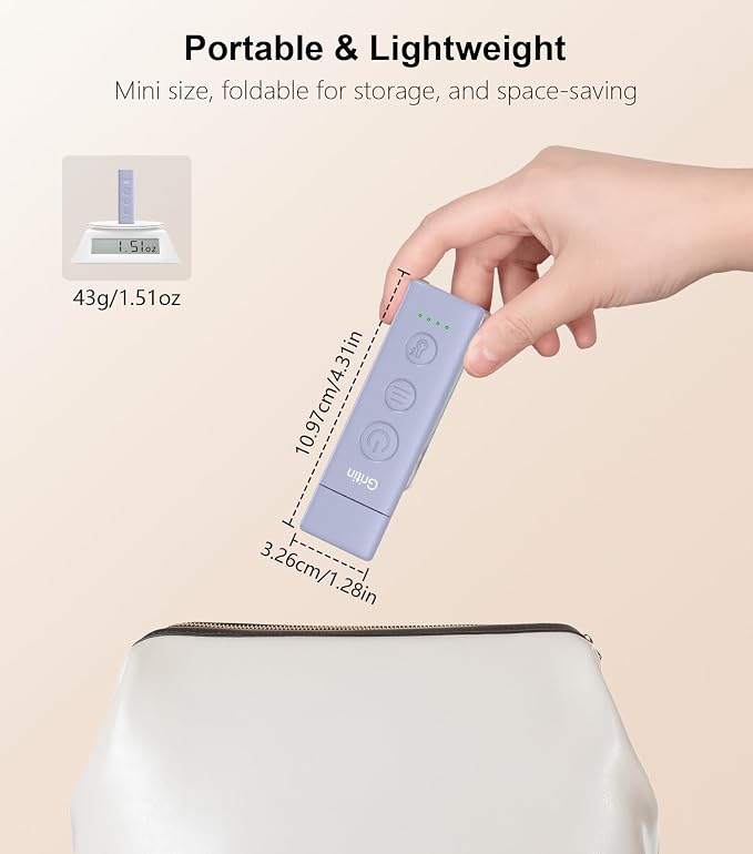 Gritin Book Light Rechargeable, Clip on LED Reading Light for Books in Bed | Eye Caring 3-Color & 5-Brightness, Stepless Dimming, Long Lasting, Compact Size Flexible Book Lamp for Bookworms-Purple