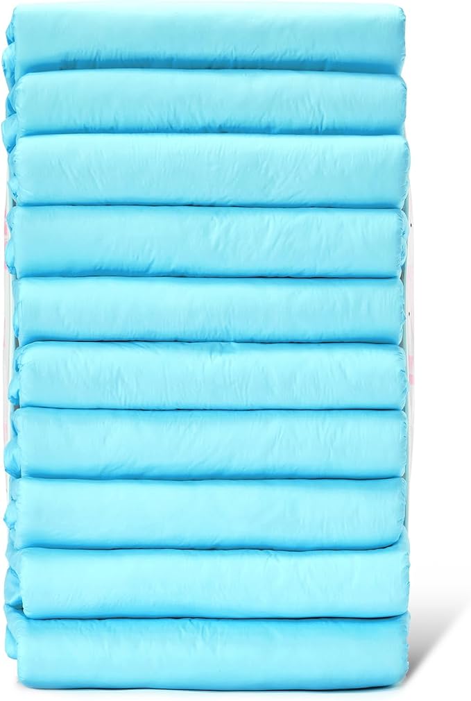 Littleforbig Adjustable Tapes Adult Diaper 10 Pieces - ABDry Ultra Absorbent Diapers 6500 mL Blue (Medium 28"-38")