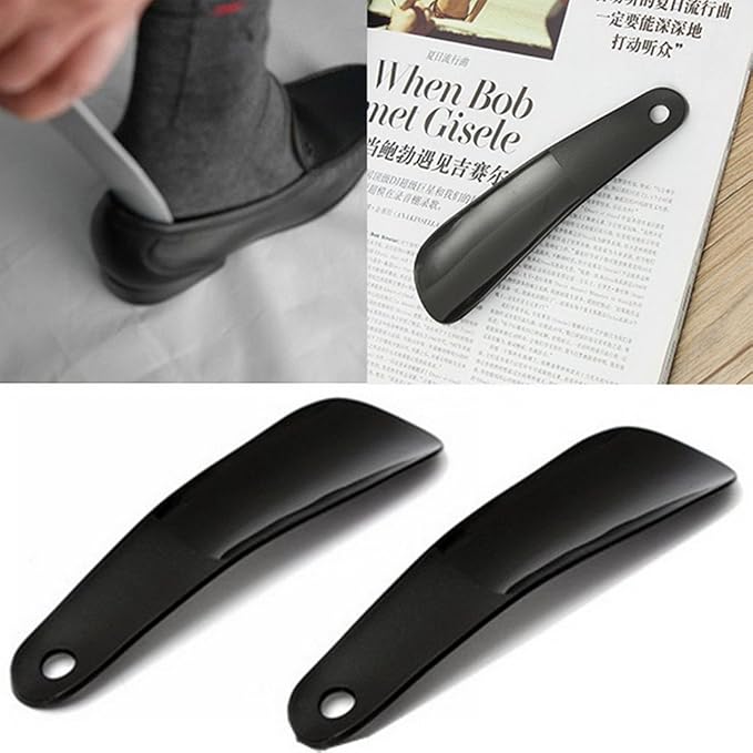Shoe Horn Lifter Simple Travel Shoehorn Sturdy Slip PP Plastic with Hook Hole 2Pcs