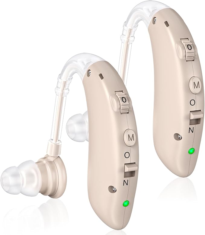 Rechargeable Hearing Aids for Seniors with Noise Cancelling,Hearing Loss Hearing Amplifiers,Digital Hearing Aid,Sound amplifier with Volume Control