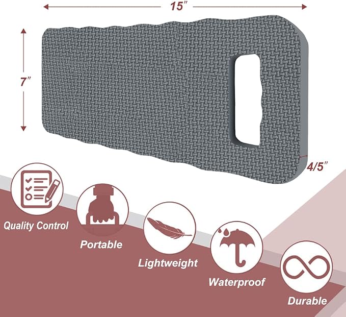 Altdorff Thick Kneeling Pad 2 Pack, Waterproof,Comfortable Garden Kneeling Pads Stain Resistant, Multi-Functional Kneeler Pad for Gardening, Baby Bath, Yoga, Praying and Exercise (Deep Grey)