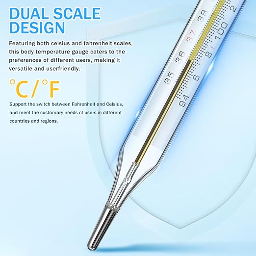 2Pc Glass Oral Temperature Adult: Free Clinic Armpit Fast Reading Fever Indicator