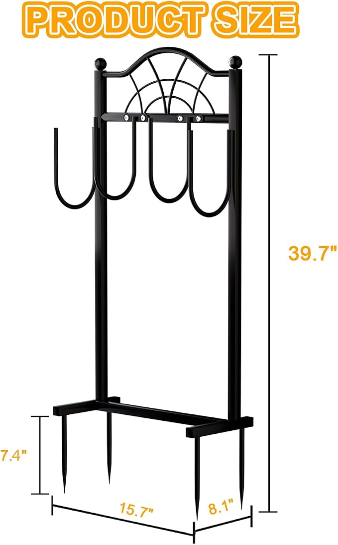 Garden Hose Holder -Upgraded Hose Holder Holds 100-feet Hose,Freestanding Heavy Duty Hose Hanger,Sturdy Hose Stand for Lawn & Yard (Classic Fan Design, 1)
