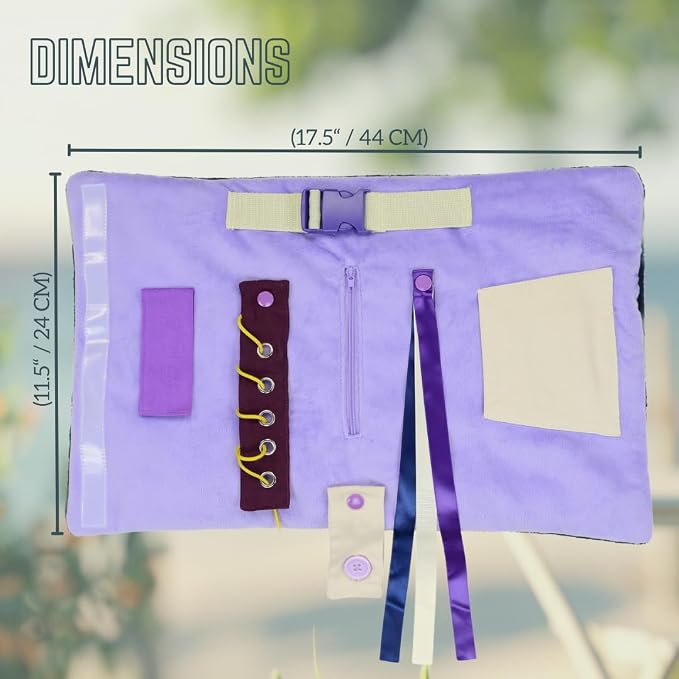 Modaliv 2-in-1 Sensory Fidget Blanket & Calming Muff, Lilac | Alzheimer's & Dementia Activity Mat for Adults, Anxiety Relief, Therapeutic Tactile Sensory Engagement