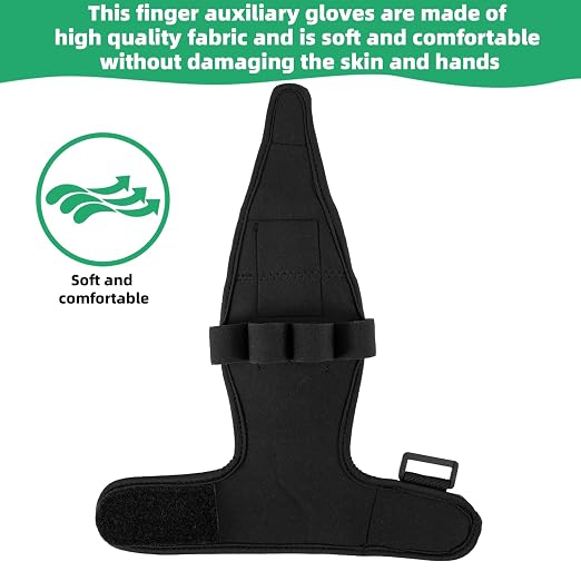 Stroke Hand Rehabilitation Glove, Finger Splint for Anti-Spasticity Training to Aid Hemiplegia and Grip Weakness in Elderly Patients (Black)