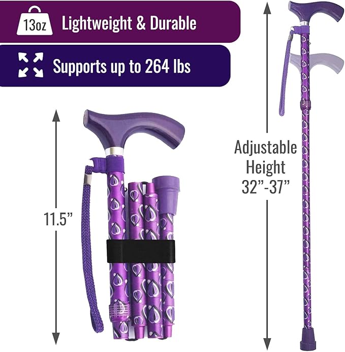 Switch Sticks Walking Cane for Men or Women, Foldable and Adjustable from 32-37 Inches, FSA and HSA Eligible