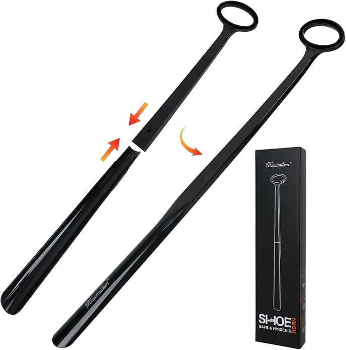 MAXIMILIAN Shoe Horn Long Handle for Seniors Men Women 30in/2.5ft/75.5cm | Assembleable&Detachable Extra Long Shoe Horn for Seniors,Durable&Sturdy Plastic Long Shoe Horn for Elderly