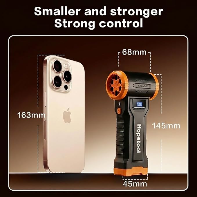 Electric Air Duster, 150000RPM Brushless Motor, 4-Gear Cordless Compressed Air Blower with LED Light and Screen Display, Rechargeable for PC Keyboard Computer Car Cleaning