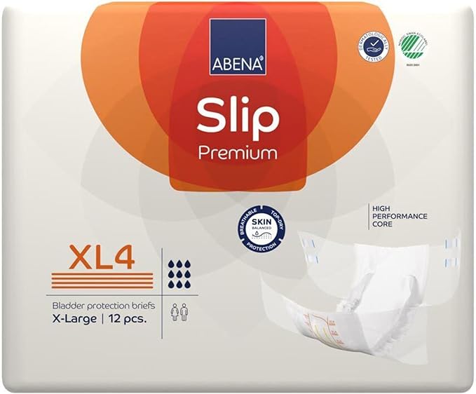 Abena Slip Premium XL4 Adult Incontinence Brief XL Heavy Absorbency 1000021294 (Extra Large, 96, Count)