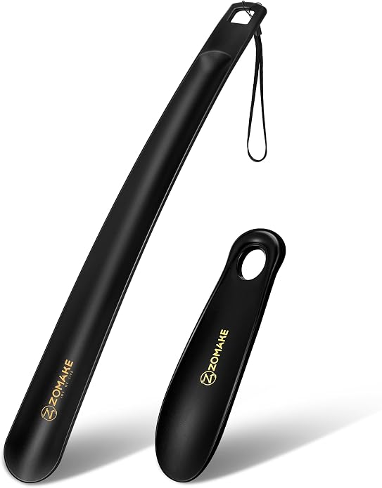 ZOMAKE Long Plastic Shoe horn, Plastic Shoehorn Long Handle for Seniors Men Women, 16" Shoe Spoon Helper for Boots