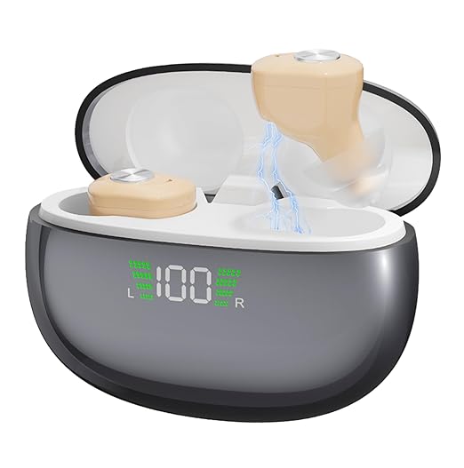 Scian Rechargeable Hearing Aids for Seniors - AI Noise Cancelling,35dB Amplification,16-Channel Digital Chip,Invisible Design,Fast Charging,Easy to Use for Mild to Moderate Hearing Loss Adult