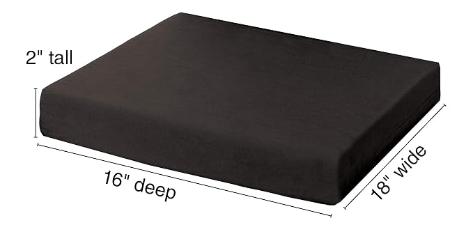 Essential Medical Supply Rehab 1 Foam Seat Cushion - Denser Cushion for Office Chairs, Wheelchairs, and More - Chair Seat Pad Provides Additional Support and Pain Relief for Seniors - 18" x 16" x 2"