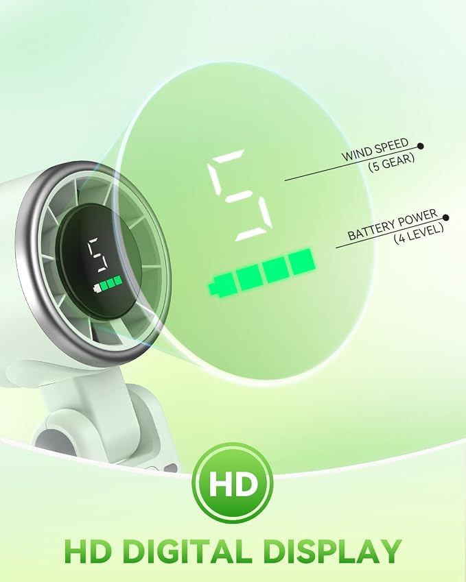 PlayHot Portable Handheld Turbo Fan, Travel Essentials, Gifts for Women/Men | 5-Speed, Up to 12H, 10m/s Airflow, USB-C Rechargeable, LED Display, 3-in-1 Foldable Personal Fan for Cruise, Beach, Vacation