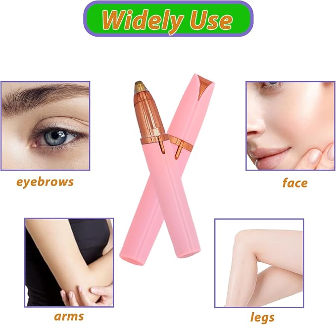 LiXiongBao USB Rechargeable Portable Electric Eyebrow Trimmer Pen for Women,Painless Precision Eyebrow Hair Remover, Safe Eyebrow Shaver Razor Tool for face Leg Lip Armpit Hand(Pink)