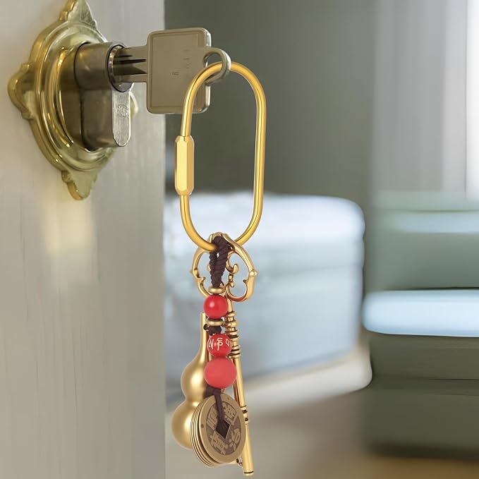 5-Pcs Brass Key Rings Bulk, Key Chain Organizer Holder for Men Women with Secure Screw Locking