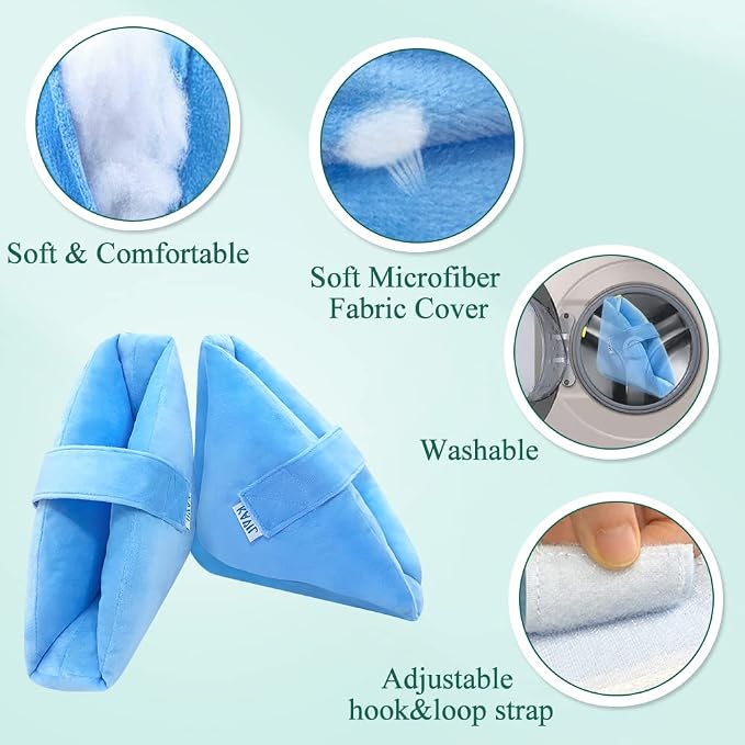 Heel Protectors for Pressure Sores Medical Boots for Foot Injuries Supports Cushion for Heel Pain Relief Prevention Bed Sore Ulcer Ankle Pillow (Flannel - 1Pair)