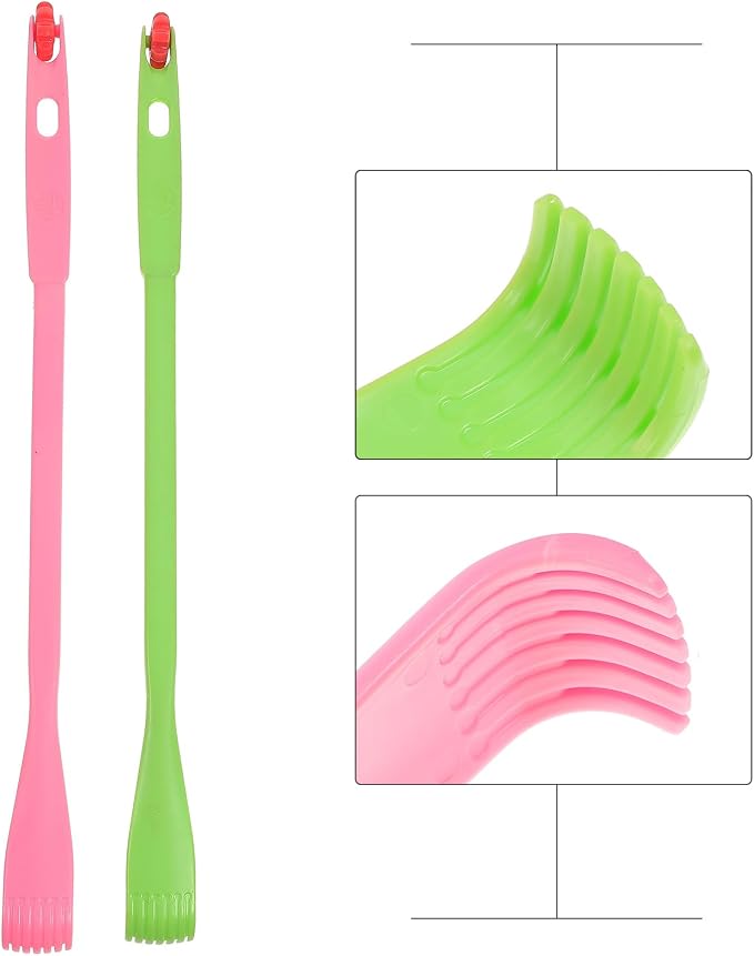 Healifty 2 Pack Portable Back Scratcher Long Handle Hand Shaped Itch Rake Massager for Neck Shoulder and Back Relief Home Use Gift for Family