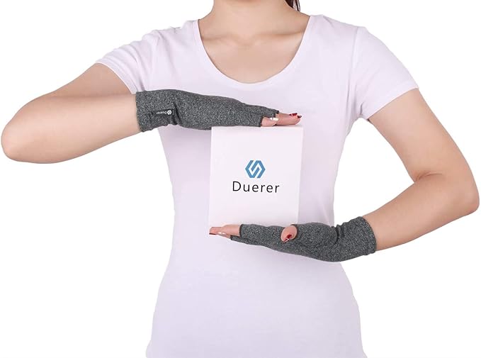 Duerer Arthritis Gloves Women Men, Carpal Tunnel, Rheumatiod, Tendonitis, Fingerless Hand Thumb Compression Gloves