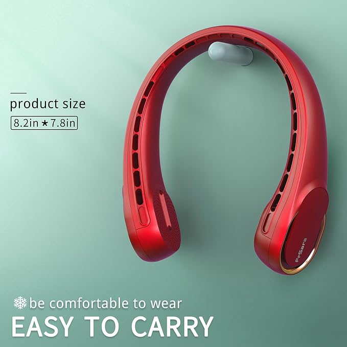 FrSara Neck Fan, Portable Fan Strong Wind, Upgraded 4000mAh, 360° Cooling | Upgraded Air Volume, Quiet, No Hair Twisting, Even Air Volume On Both Sides, Non-Slip Material, Short Charging, Long Use Time